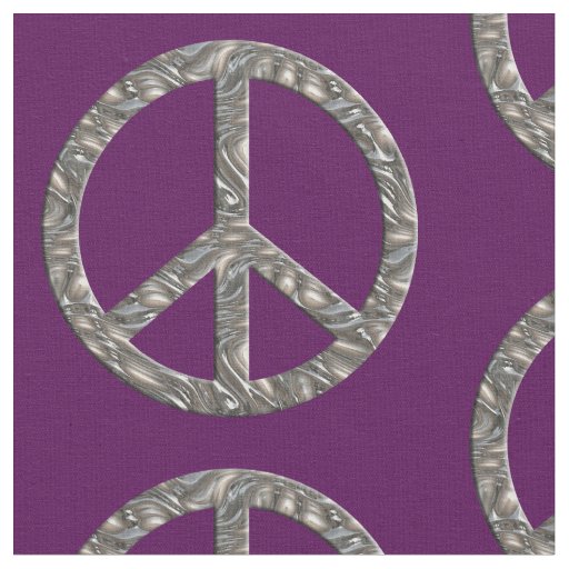 Peace Sign silver + your background Fabric