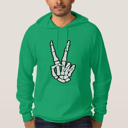 skeleton hand peace sign sweatshirt