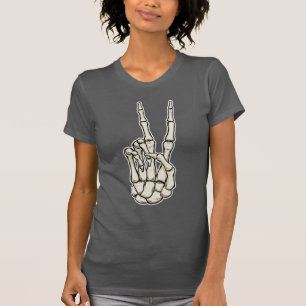 Peace Sign Skeleton Hand T-Shirt