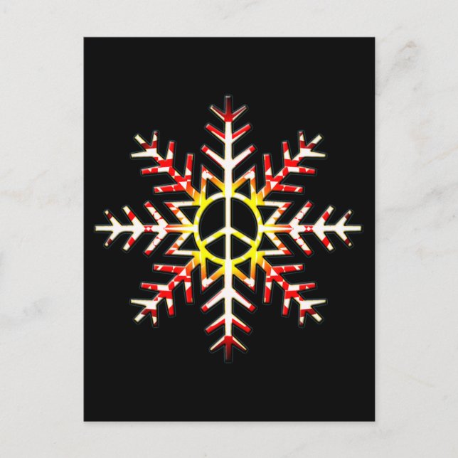PEACE SIGN SNOWFLAKE POSTCARD (Front)