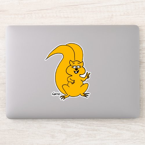 Peace Sign Squirrel Cute Funny Cartoon Sticker