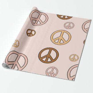 PEACE SIGN STAINLESS GROOVY HIPPIE DESIGN WRAPPING PAPER