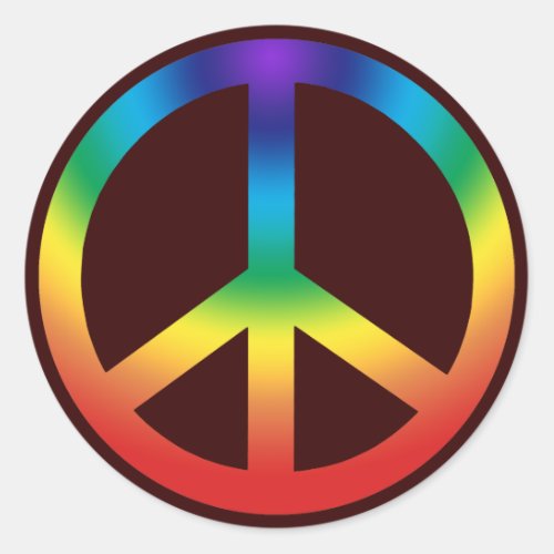 Peace Sign sticker Chakra Colors