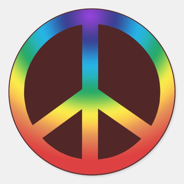 Peace Sign sticker Chakra Colors (Front)