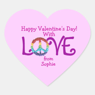 Peace sign sticker for Valentine's Day