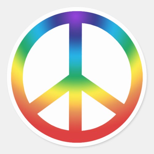 Peace Sign stickers Chakra Colors