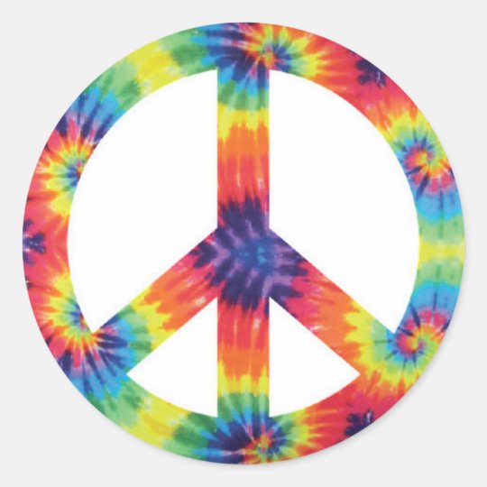 Peace Sign Stickers Rainbow Hippy Hippie Design