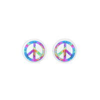 Peace Sign Summer Palette Fractal Earrings