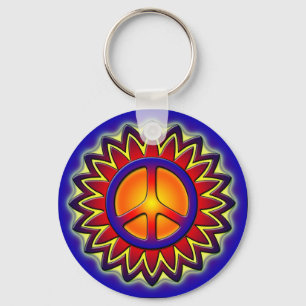 PEACE SIGN SUN KEYCHAIN