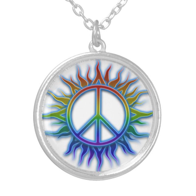 Peace Sign Sun Necklace (Front)