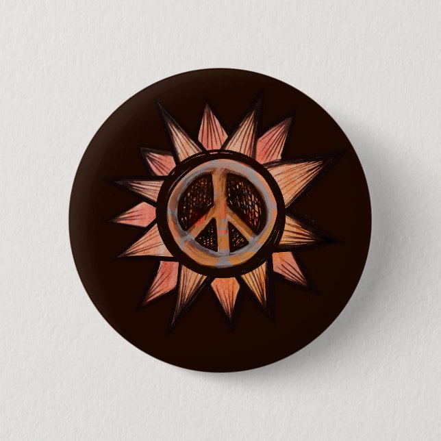 Peace Sign Sunshine Sunny Peaceful                 Button (Front)