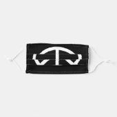 Peace Sign Symbol | Black Adult Cloth Face Mask (Front, Folded)