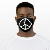 Peace Sign Symbol | Black Adult Cloth Face Mask (Worn)