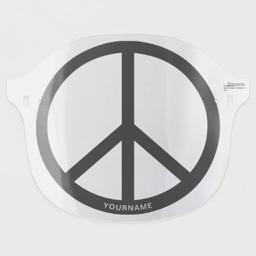 Peace Sign Symbol  Black Face Shield