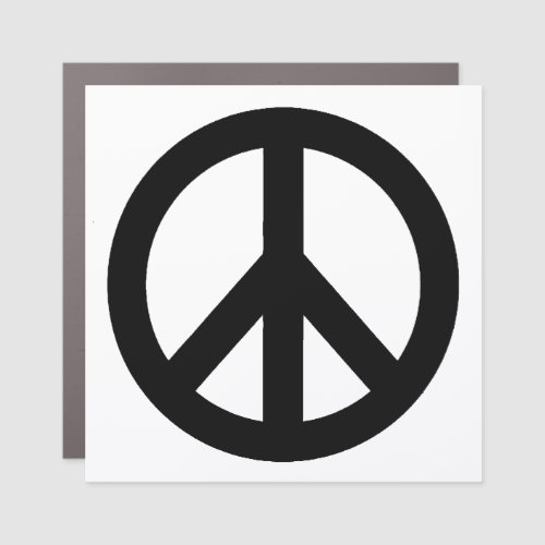 Peace Sign Symbol Black  White Car Magnet