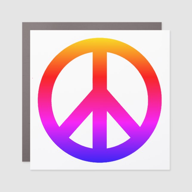 Peace Sign Symbol Car Magnet (Front)
