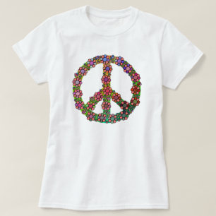 Peace Sign Symbol Flower Colorful Love T-Shirt