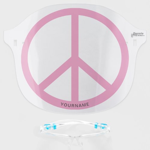 Peace Sign Symbol  Pink Face Shield