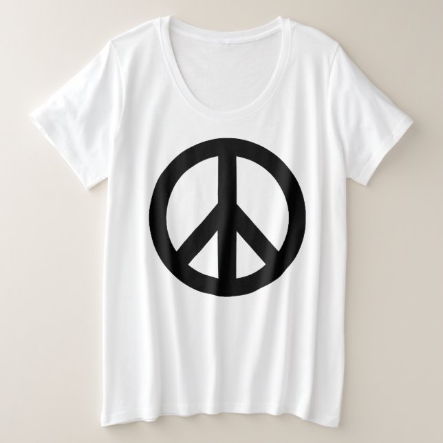 Peace Sign Symbol Plus Size T-Shirt (Design Front)