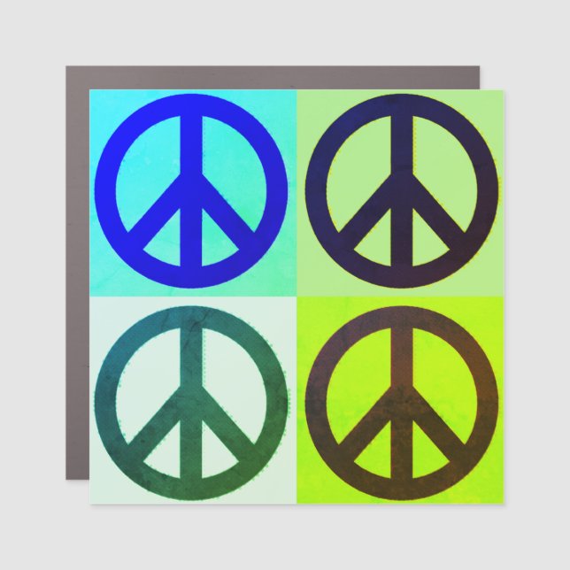 Peace Sign Symbol Pop Art Car Magnet (Front)
