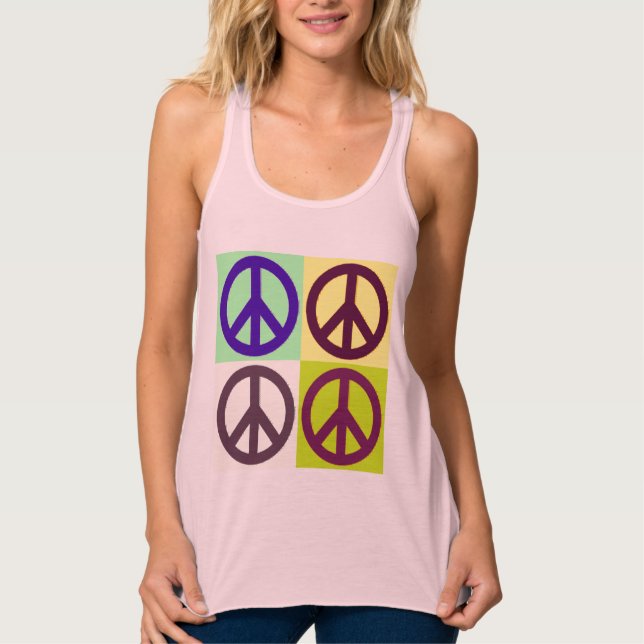 Peace Sign Symbol Pop Art Tank Top (Front)