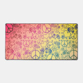 Peace Sign Symbol Rainbow Desk Mat (Front)