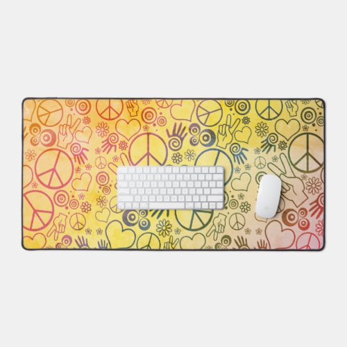 Peace Sign Symbol Rainbow Desk Mat