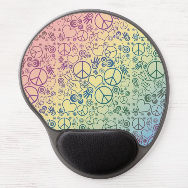 Peace Sign Symbol Rainbow Gel Mouse Pad (Front)