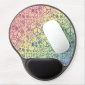 Peace Sign Symbol Rainbow Gel Mouse Pad (Left Side)