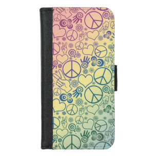 Peace Sign Symbol Rainbow iPhone 8/7 Wallet Case