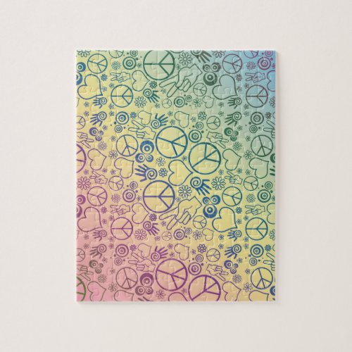 Peace Sign Symbol Rainbow Jigsaw Puzzle