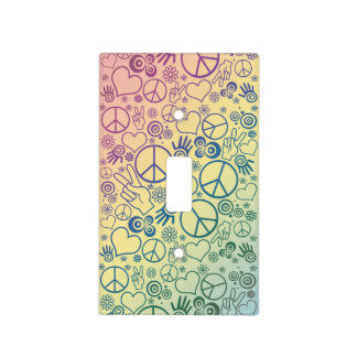 Peace Sign Symbol Rainbow Light Switch Cover