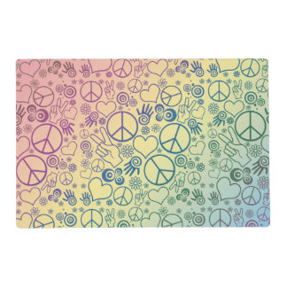 Peace Sign Symbol Rainbow Placemat