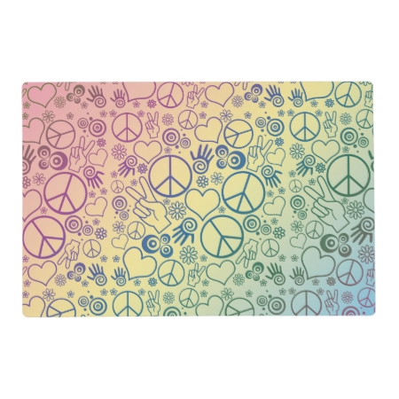 Peace Sign Symbol Rainbow Placemat