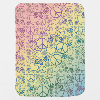 Peace Sign Symbol Rainbow Receiving Blanket