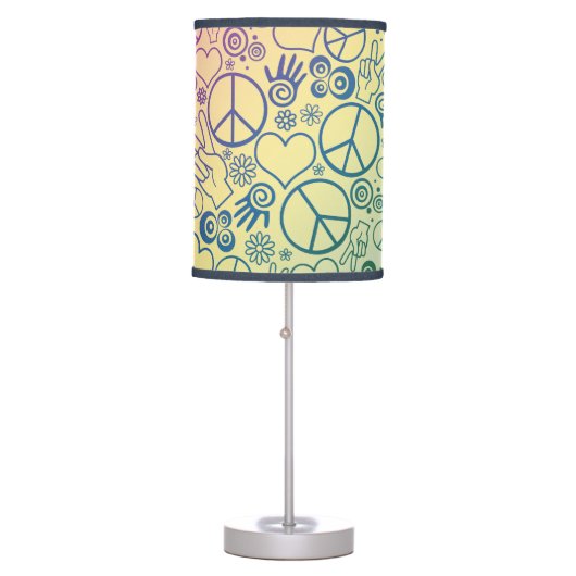 Peace Sign Symbol Rainbow Table Lamp (Front)