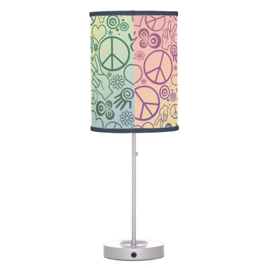 Peace Sign Symbol Rainbow Table Lamp (Back)
