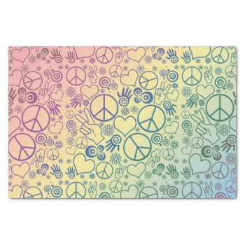 Peace Sign Symbol Rainbow Tissue Paper by ironydesigns at Zazzle