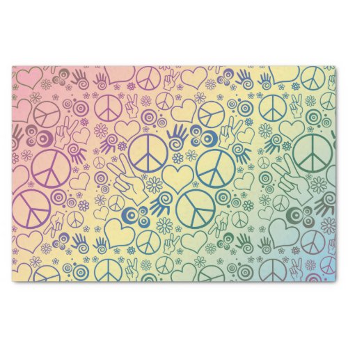 Peace Sign Symbol Rainbow Tissue Paper