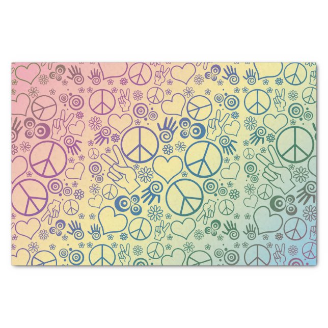 Peace Sign Symbol Rainbow Tissue Paper (Front)