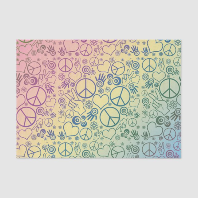 Peace Sign Symbol Rainbow Tissue Paper (Front)
