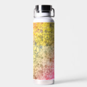 Peace Sign Symbol Rainbow Yellow Water Bottle (Back)