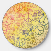 Peace Sign Symbol Rainbow Yellow Wireless Charger (Front)