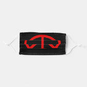 Peace Sign Symbol | Red and Black Adult Cloth Face Mask (Front, Folded)