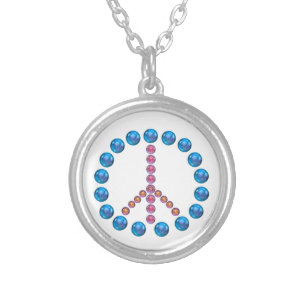 Peace sign symbol Silver Necklace