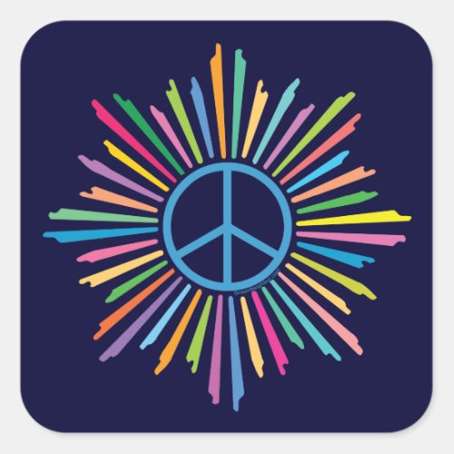 Peace Sign Symbol Square Sticker