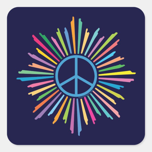 Peace Sign Symbol Square Sticker (Front)