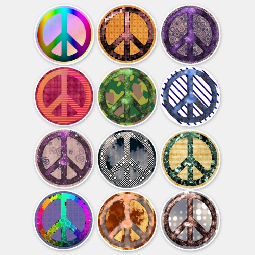 Peace Sign Symbols Abstract Boho hippie art Sticker
