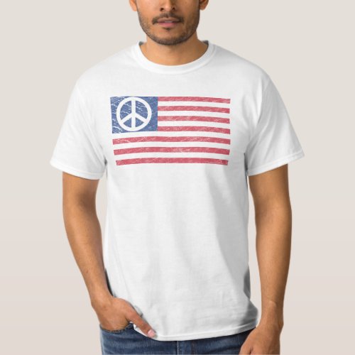 Peace Sign T_Shirt _ American flag Peace Sign