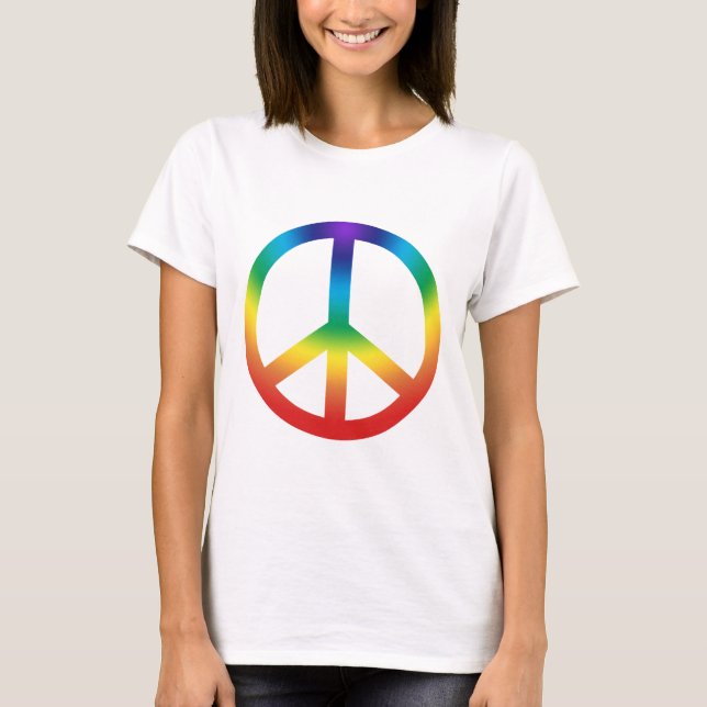 Peace Sign tee in Chakra Colors (Front)